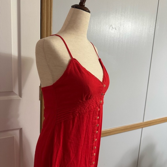Zara Scarlet Red Strappy Midi Dress Size Small - Picture 9 of 11